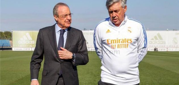أنشيلوتي يوضح تفاصيل حديثه مع بيريز بشأن تعاقدات ريال مدريد في يناير
